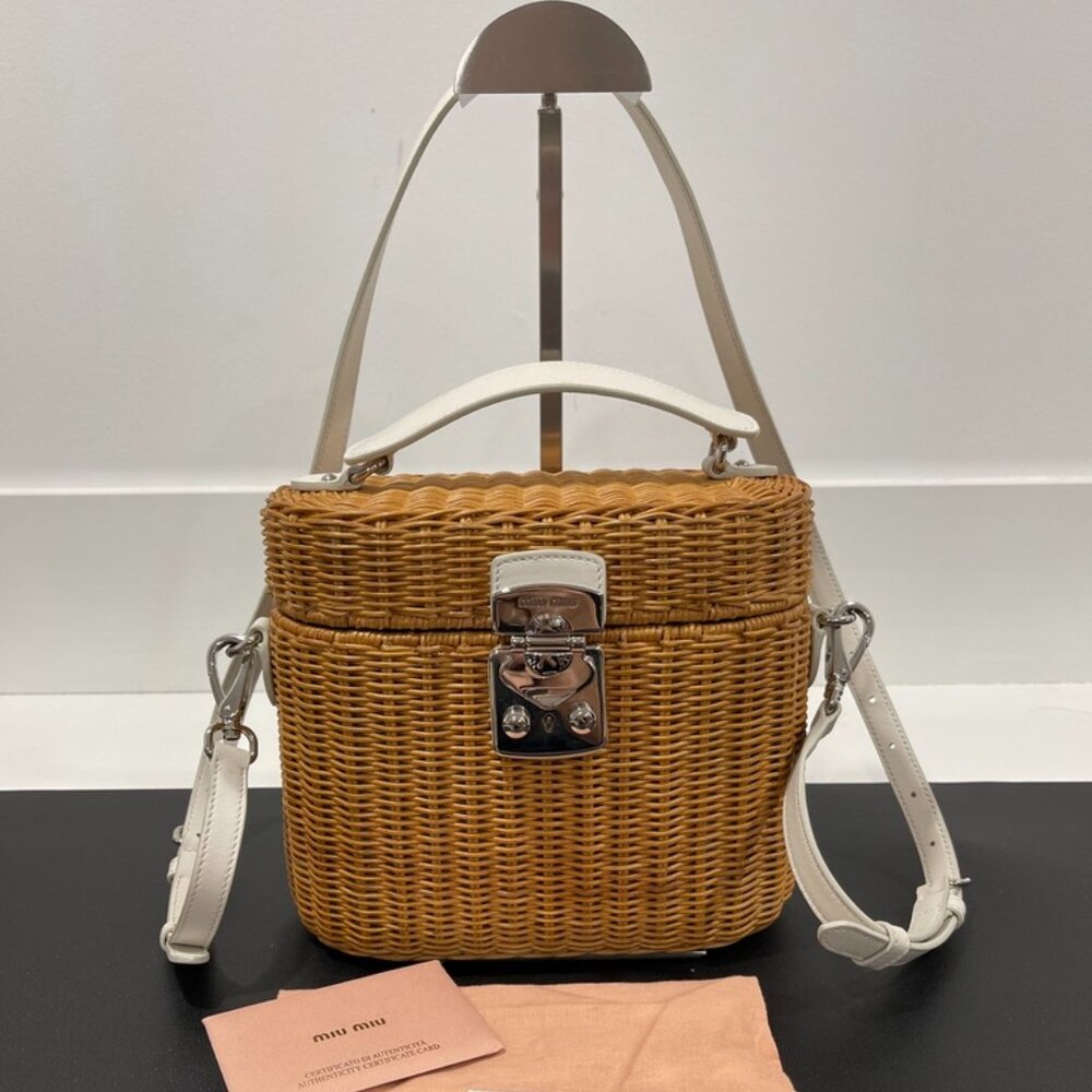 Miu Miu Basket Tote 2-Way Bag (Jb1091) - image 1